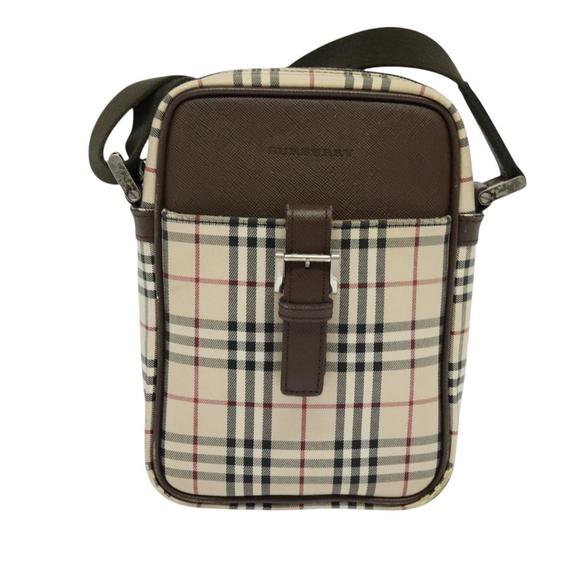 BURBERRY Nova Check Shoulder Bag Canvas Beige Silver Auth ep9111 - Picture 13 of 16